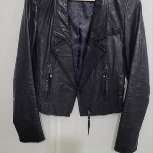 Leather moto jacket